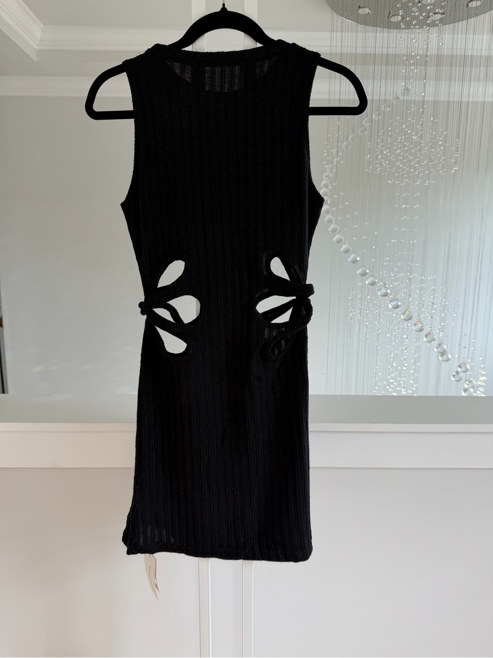 Commense Black Cutout Ribbed Mini Dress - Picture 4 of 5